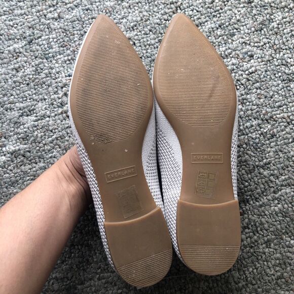 Everlane Day Glove ReKnit Flats Women’s Size 8 Light Gray Knit Pointed Toe Shoes - Picture 5 of 12